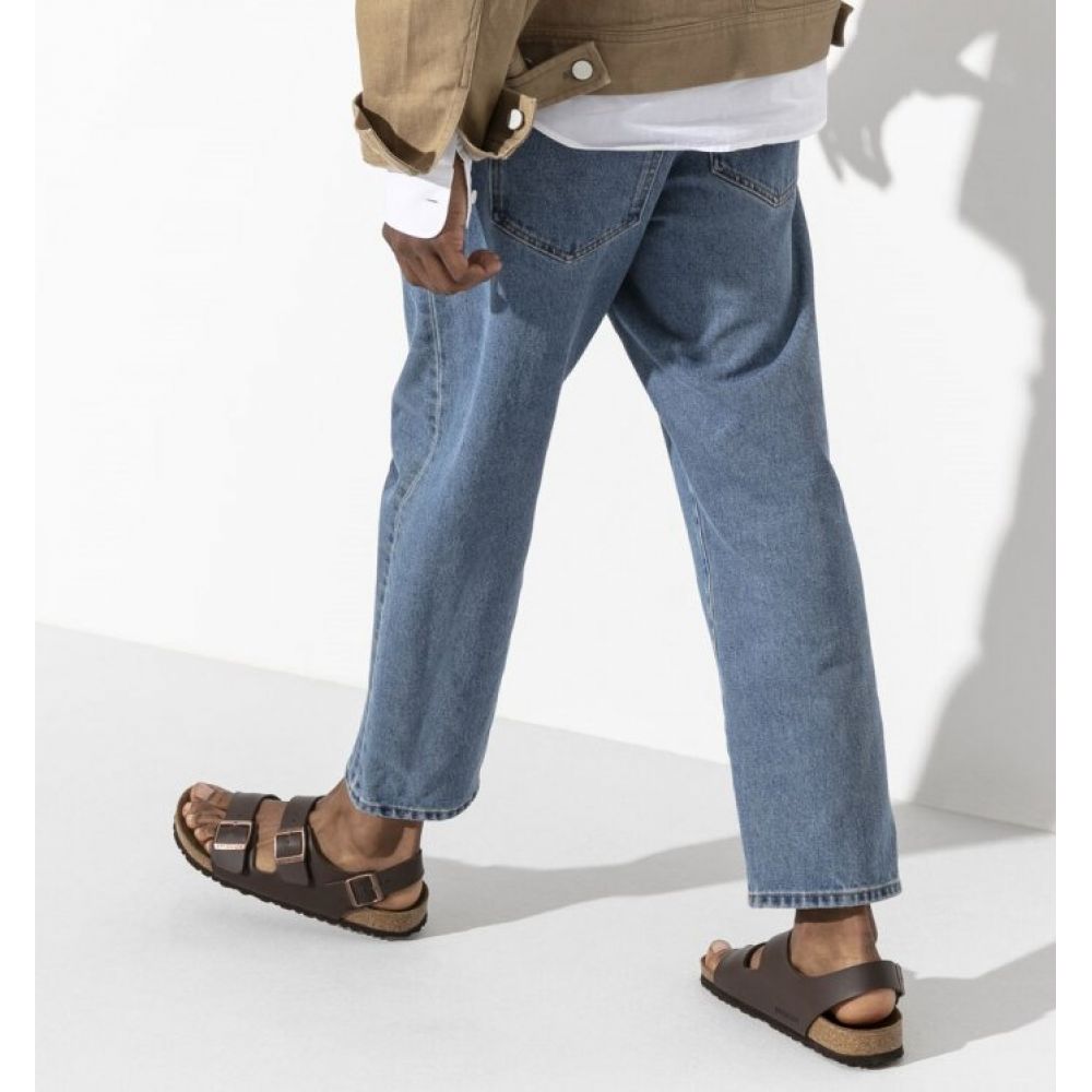 Birkenstock Milano Birko-Flor in Dark Brown - Getoutside Shoes