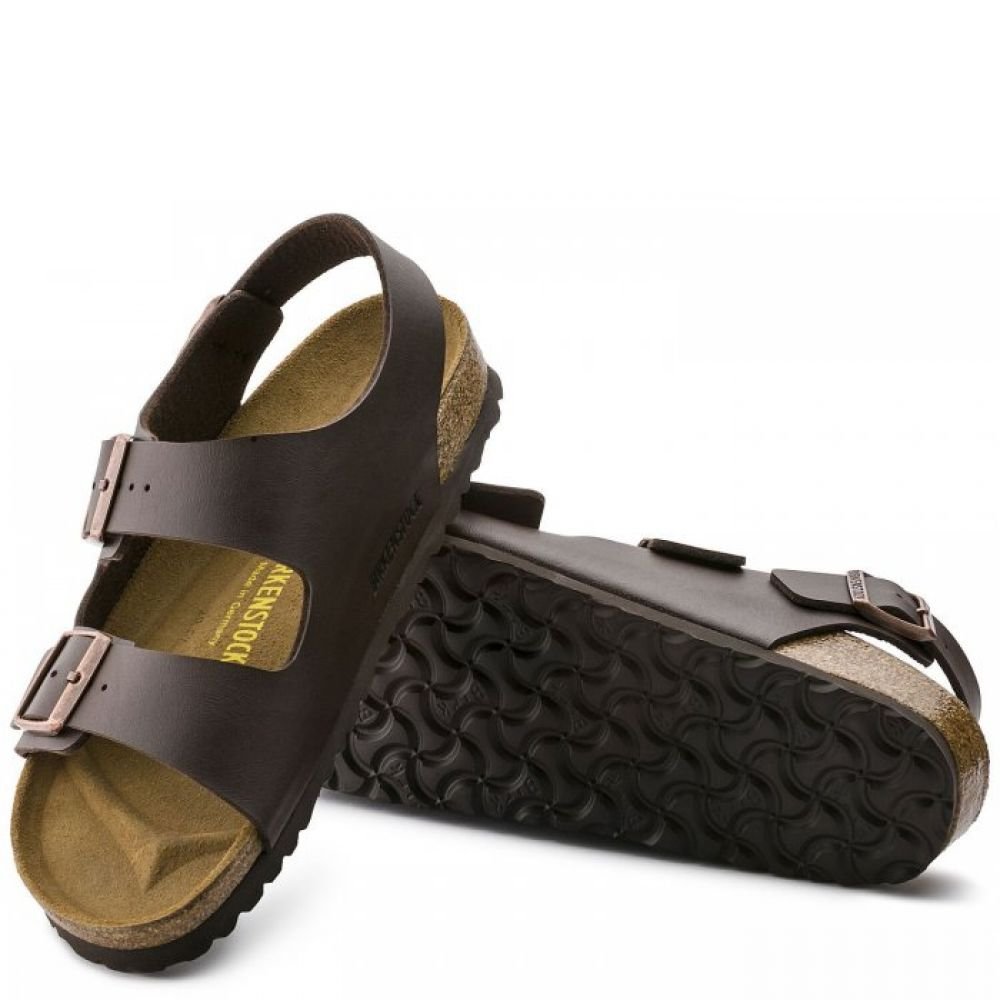 Birkenstock Milano Birko-Flor in Dark Brown - Getoutside Shoes