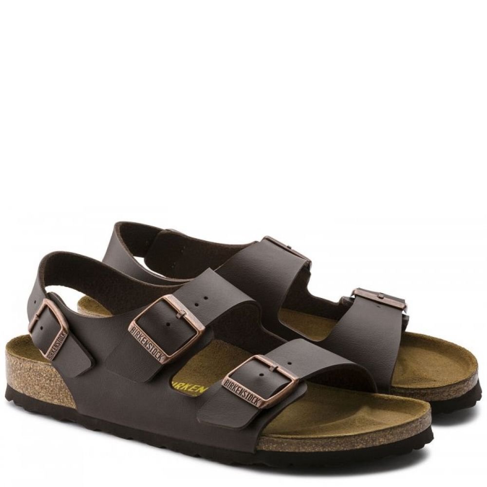 Birkenstock Milano Birko-Flor in Dark Brown - Getoutside Shoes