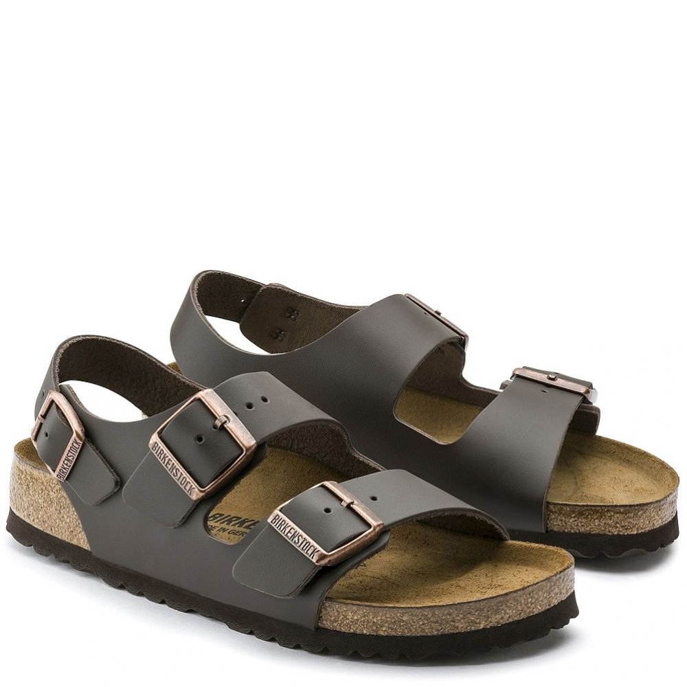 Birkenstock Milano Leather in Dark Brown - Getoutside Shoes