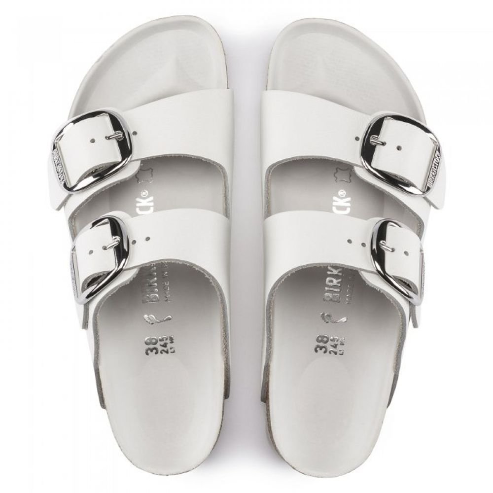 Birkenstock Women's Arizona Big Buckle Leather in White - Getoutside Shoes