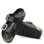 Birkenstock Women's Arizona Big Buckle Oiled Leather in Black - Getoutside Shoes