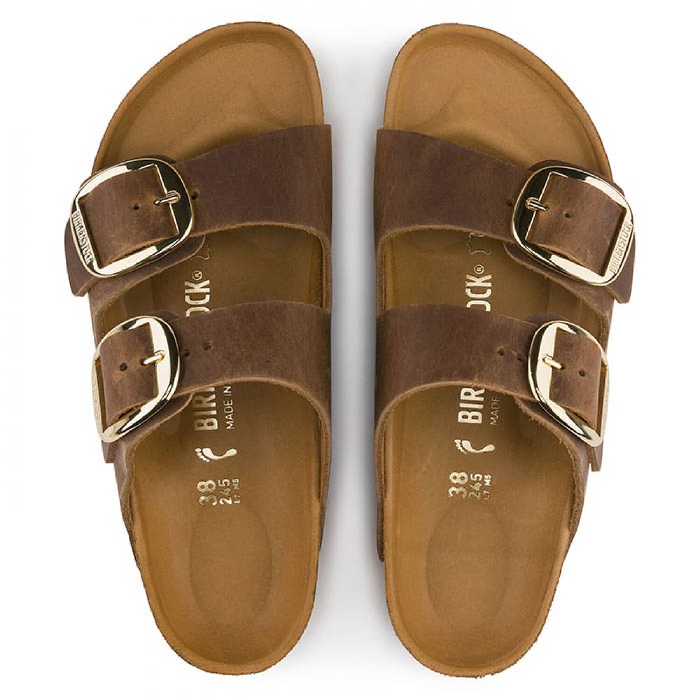 Birkenstock Women's Arizona Big Buckle Oiled Leather in Cognac - Getoutside Shoes