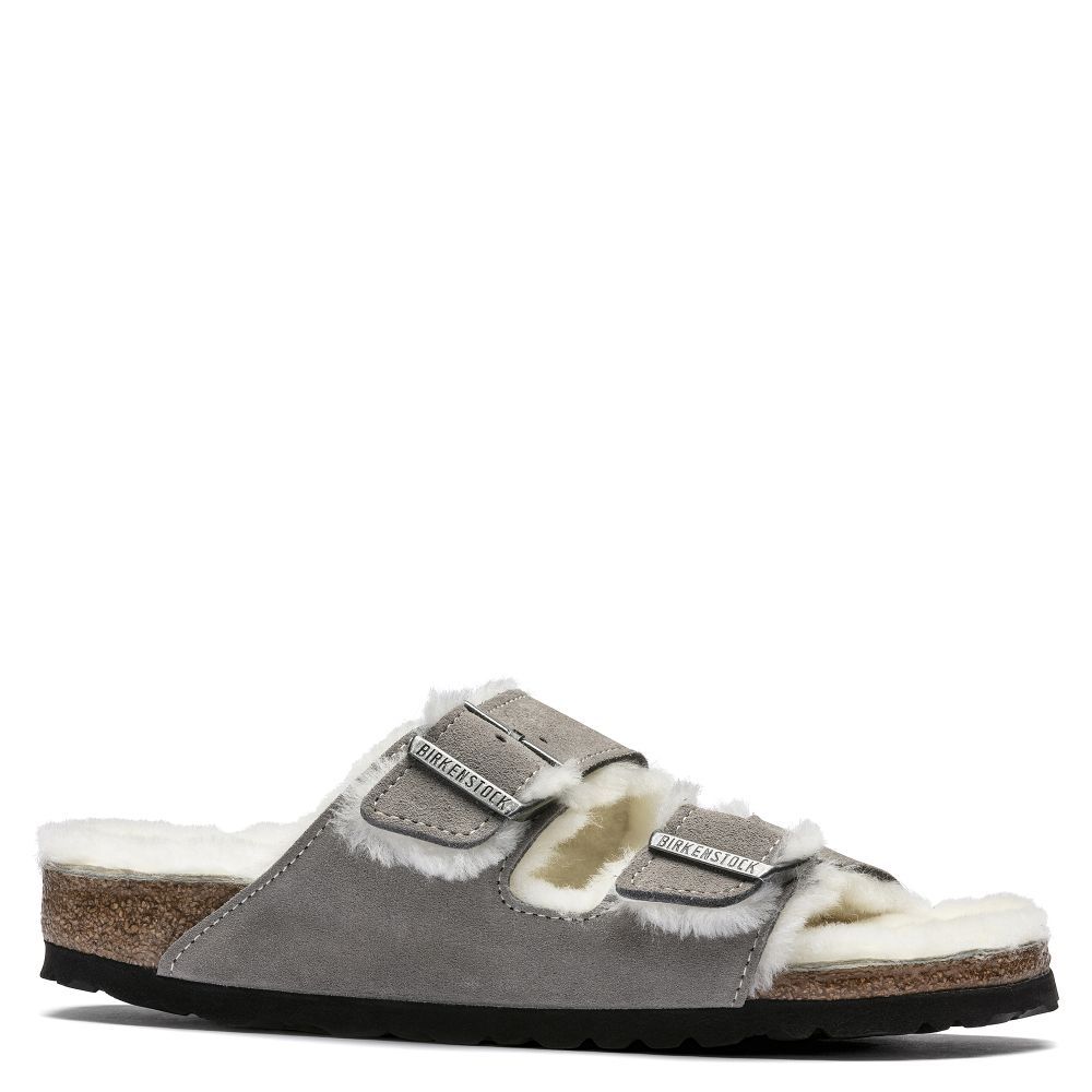 Birkenstock Women's Arizona Shearling in Stone Coin - Getoutside Shoes
