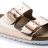 Birkenstock Arizona Softbed Leather in Metallic Copper - Getoutside Shoes