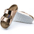 Birkenstock Arizona Softbed Leather in Metallic Copper - Getoutside Shoes