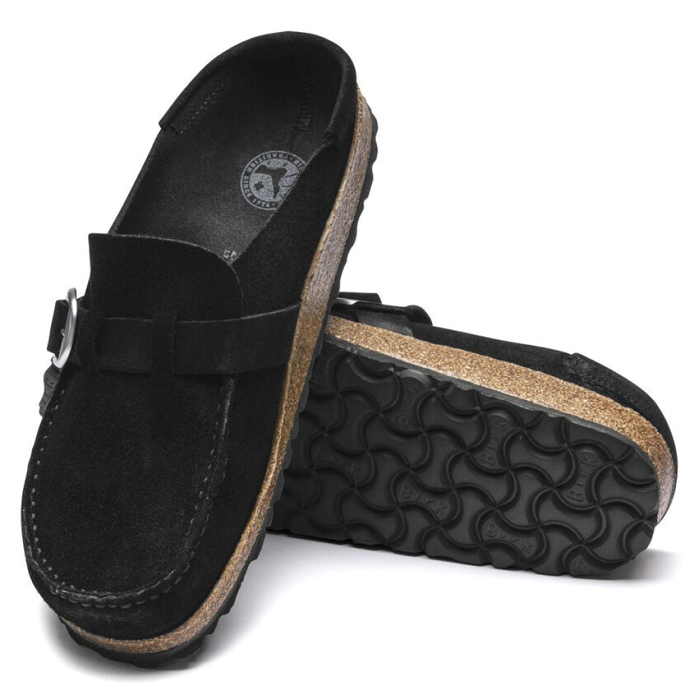 Birkenstock Women's Buckley Suede Leather in Black - Getoutside Shoes