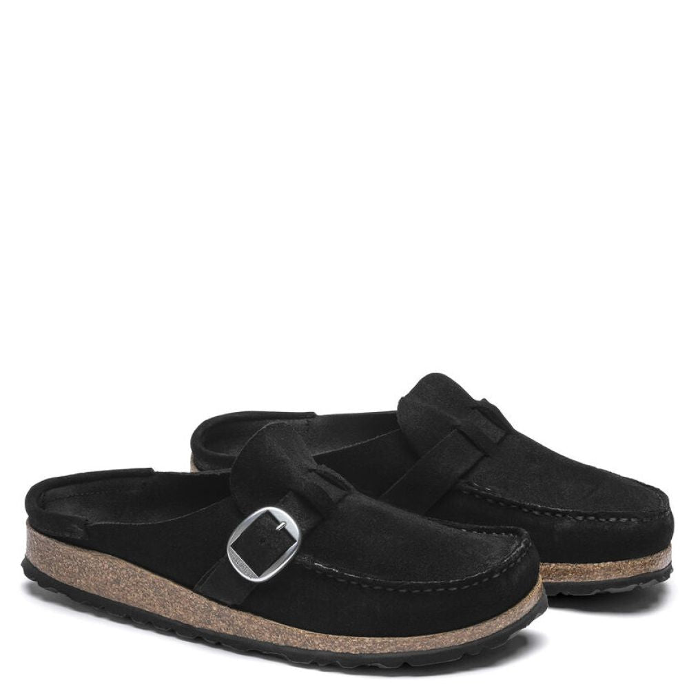 Birkenstock Women's Buckley Suede Leather in Black - Getoutside Shoes