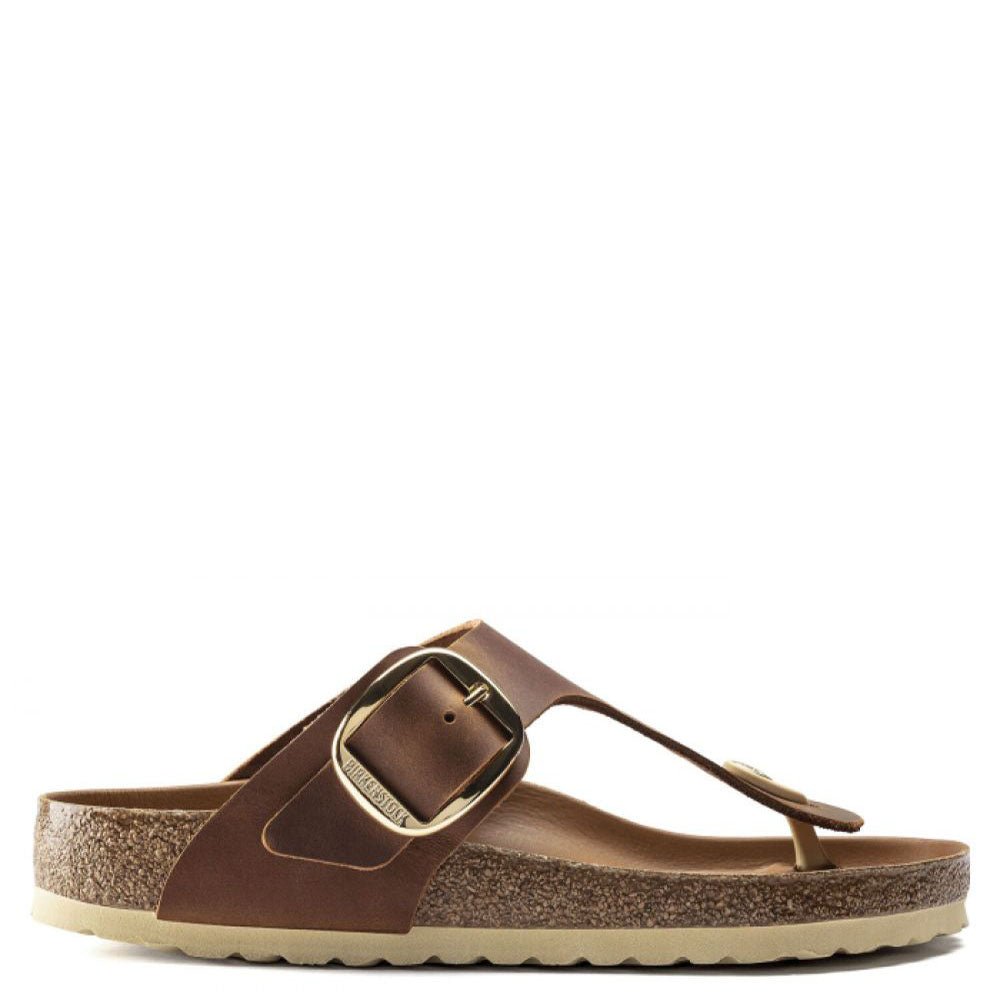 Birkenstock Women's Gizeh Big Buckle Leather in Cognac - Getoutside Shoes