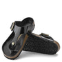 Birkenstock Women's Gizeh Big Buckle Natural Leather Patent in Black - Getoutside Shoes