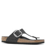 Birkenstock Women's Gizeh Big Buckle Oiled Leather in Black - Getoutside Shoes