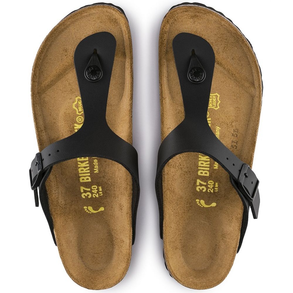 Birkenstock Women's Gizeh Birko-Flor in Black - Getoutside Shoes