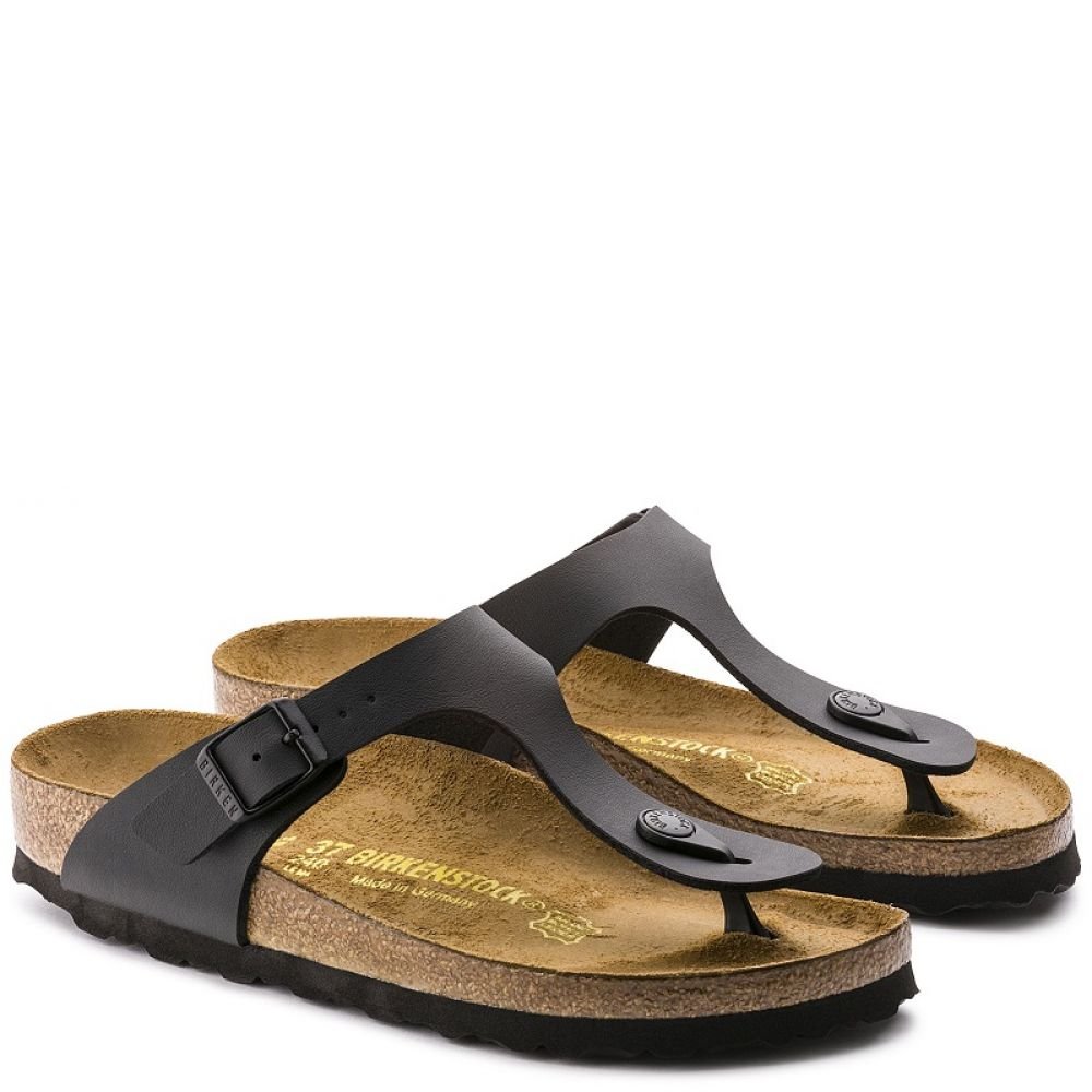 Birkenstock Women's Gizeh Birko-Flor in Black - Getoutside Shoes