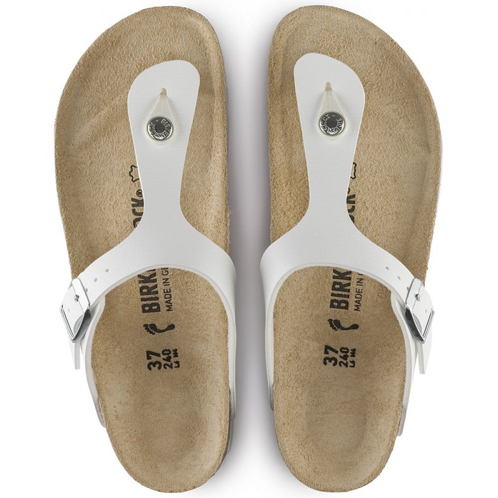 Birkenstock Women's Gizeh Birko-Flor in White - Getoutside Shoes