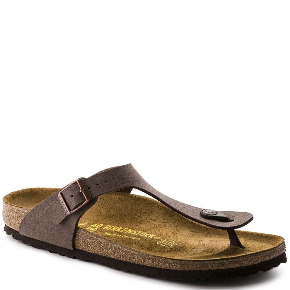 Birkenstock Women's Gizeh Birko-Flor Nubuck in Mocha - Getoutside Shoes
