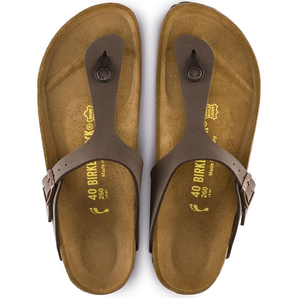 Birkenstock Women's Gizeh Birko-Flor Nubuck in Mocha - Getoutside Shoes