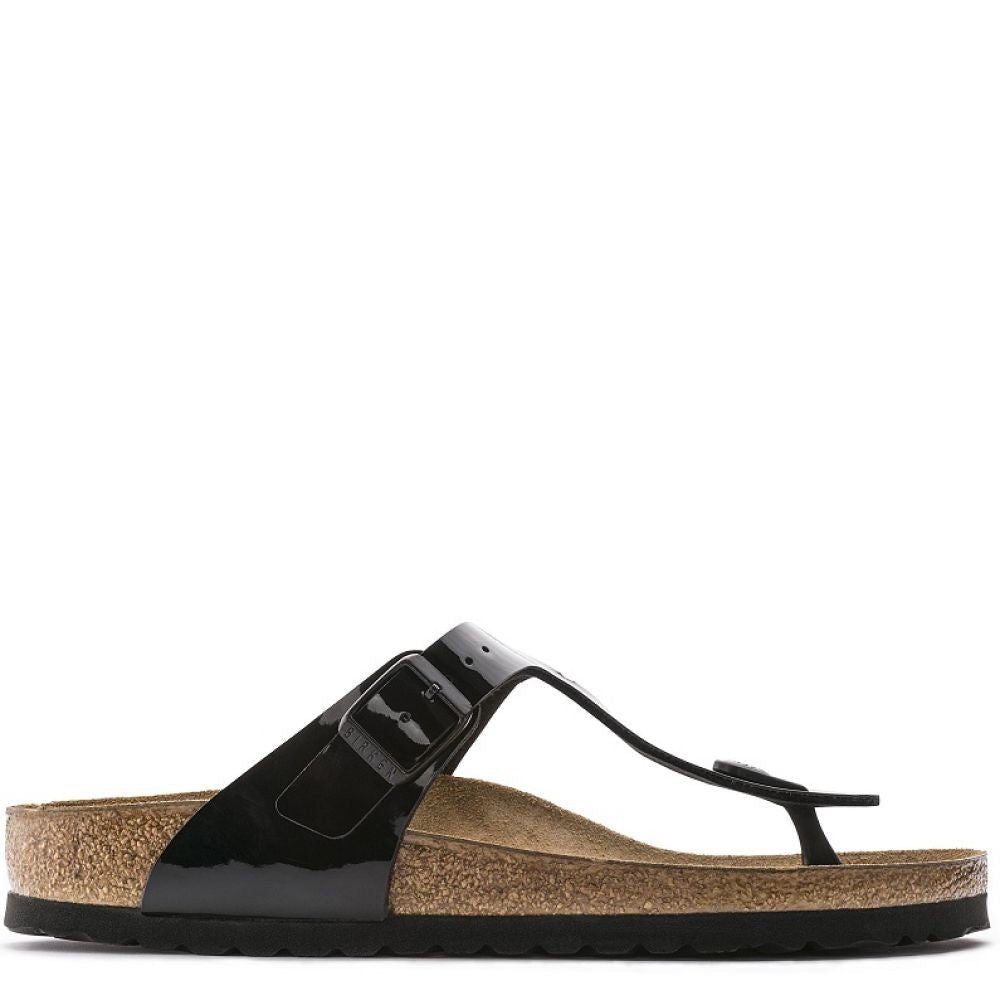 Birkenstock Women's Gizeh Birko-Flor Patent in Black - Getoutside Shoes