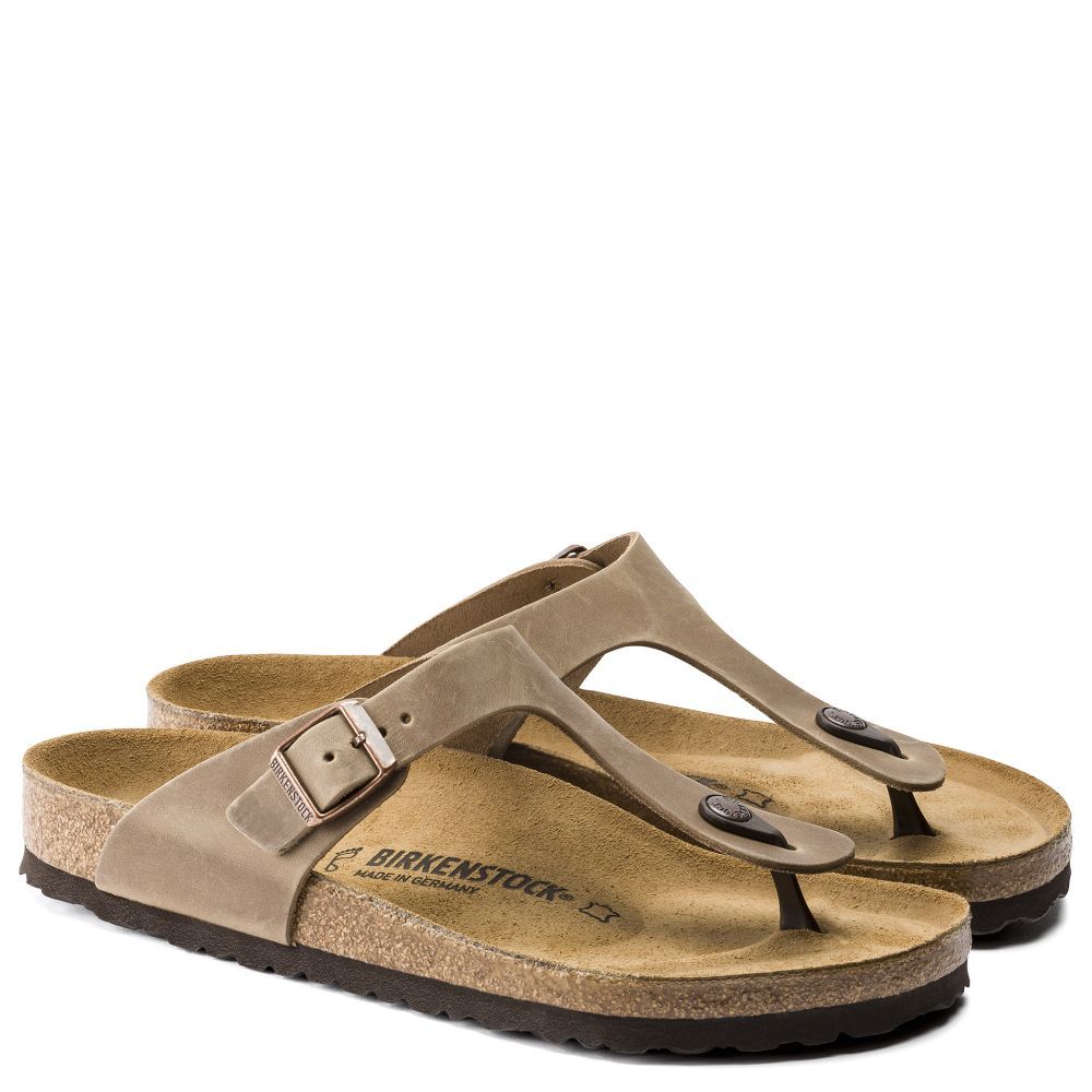 Birkenstock Women's Gizeh Oiled Leather in Tobacco Brown - Getoutside Shoes