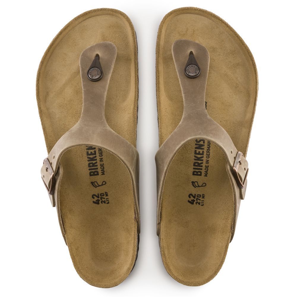 Birkenstock Women's Gizeh Oiled Leather in Tobacco Brown - Getoutside Shoes