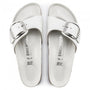 Birkenstock Women's Madrid Big Buckle Leather in White - Getoutside Shoes