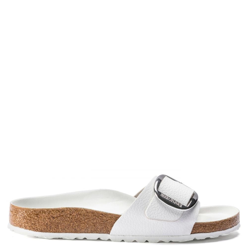 Birkenstock Women's Madrid Big Buckle Leather in White - Getoutside Shoes