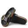 Birkenstock Women's Madrid Big Buckle Oiled Leather in High Shine Black - Getoutside Shoes
