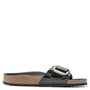 Birkenstock Women's Madrid Big Buckle Oiled Leather in High Shine Black - Getoutside Shoes