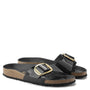 Birkenstock Women's Madrid Big Buckle Oiled Leather in High Shine Black - Getoutside Shoes