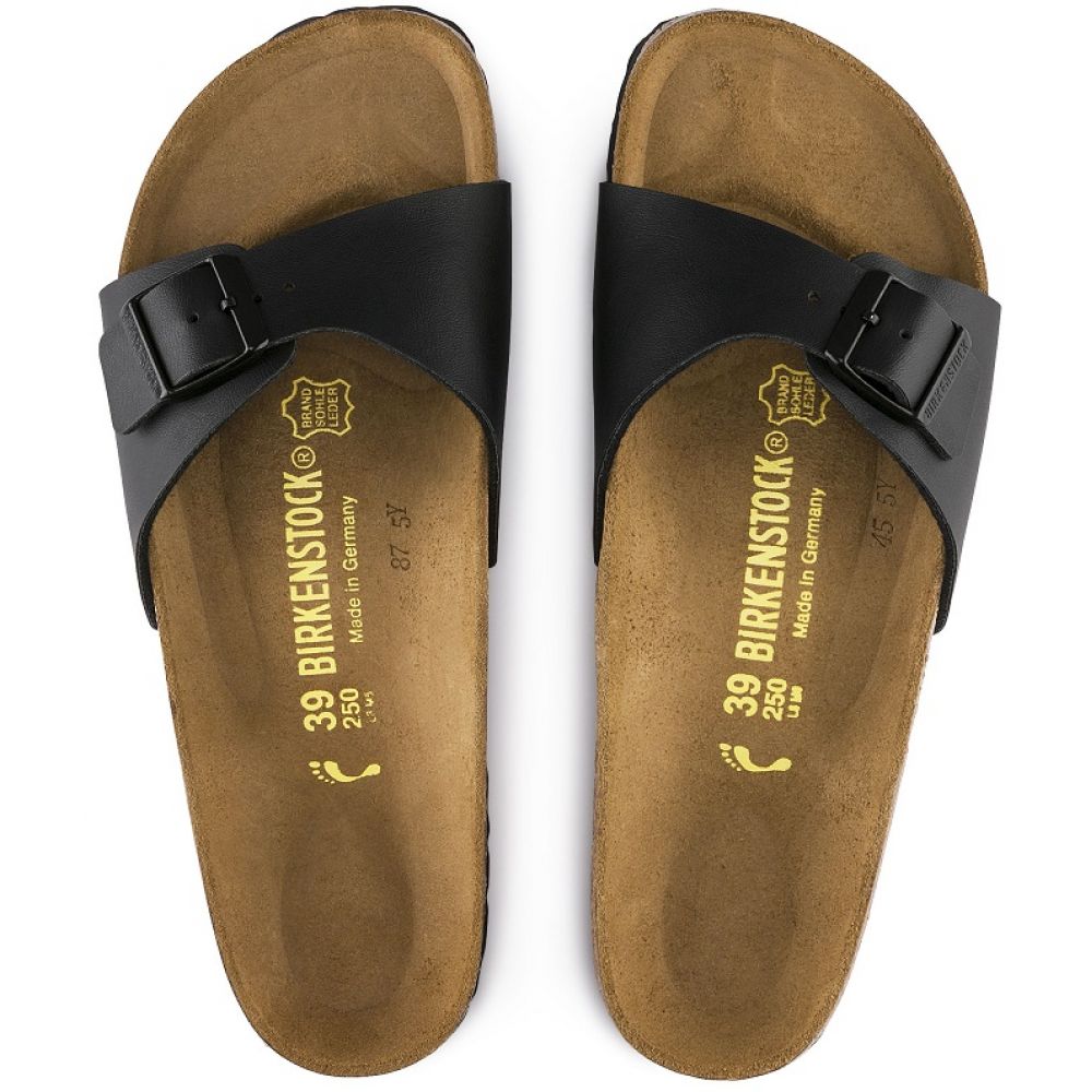 Birkenstock Women's Madrid Birko-Flor in Black - Getoutside Shoes
