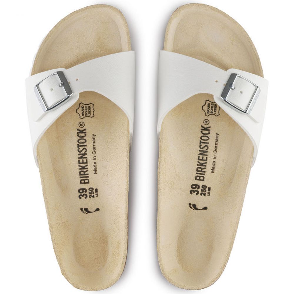 Birkenstock Women's Madrid Birko-Flor in White - Getoutside Shoes
