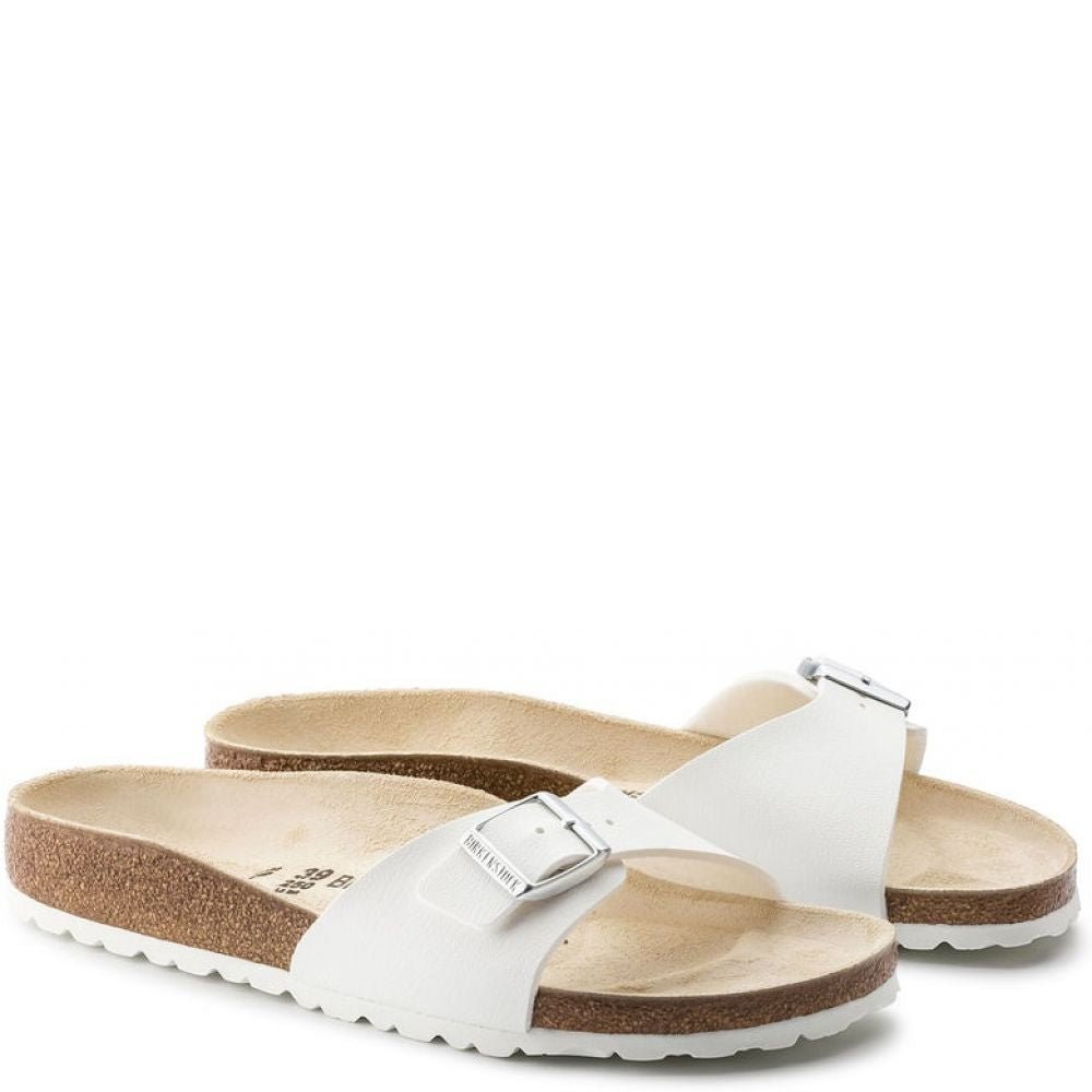 Birkenstock Women's Madrid Birko-Flor in White - Getoutside Shoes