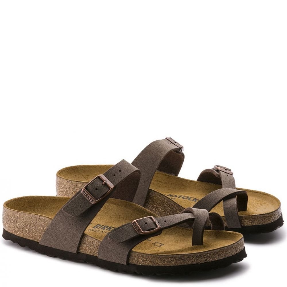 Birkenstock Women's Mayari Birko-Flor Nubuck in Mocha - Getoutside Shoes