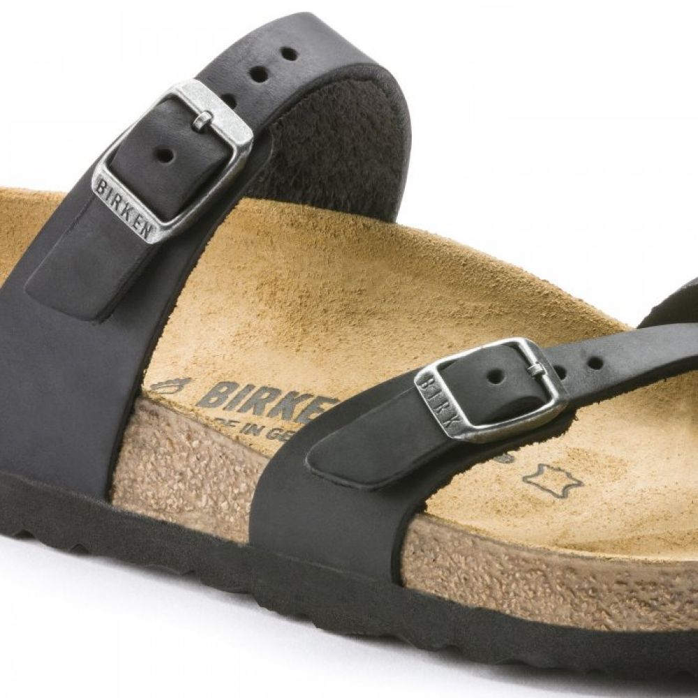 Birkenstock Women's Mayari Oiled Leather in Black - Getoutside Shoes