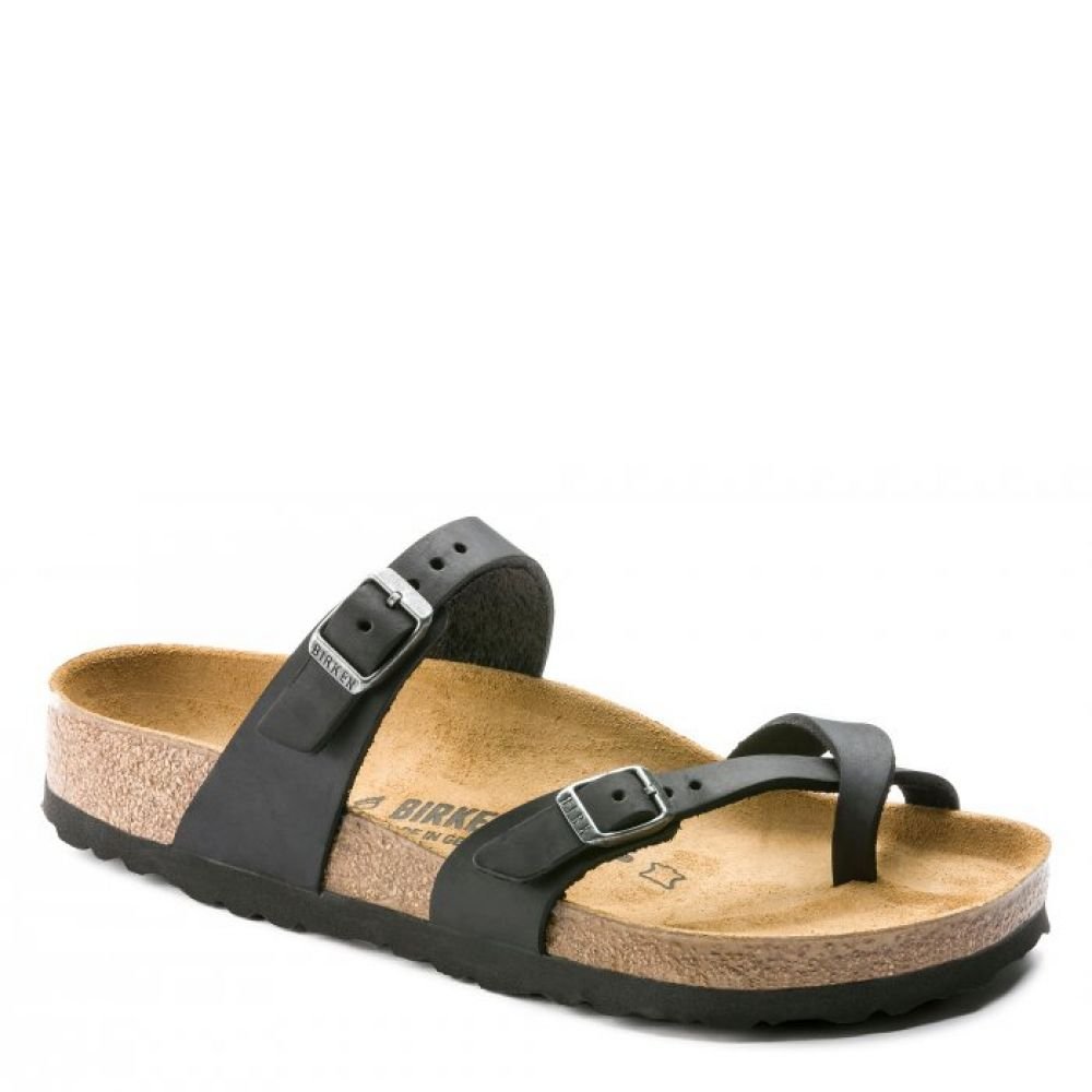 Birkenstock Women's Mayari Oiled Leather in Black - Getoutside Shoes