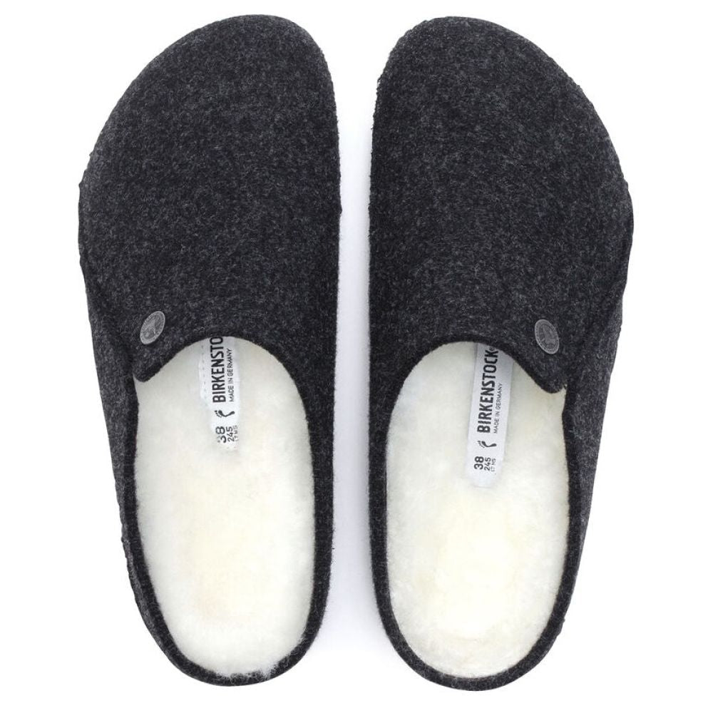 Birkenstock Women's Zermatt Shearling Wool Felt in Anthracite - Getoutside Shoes