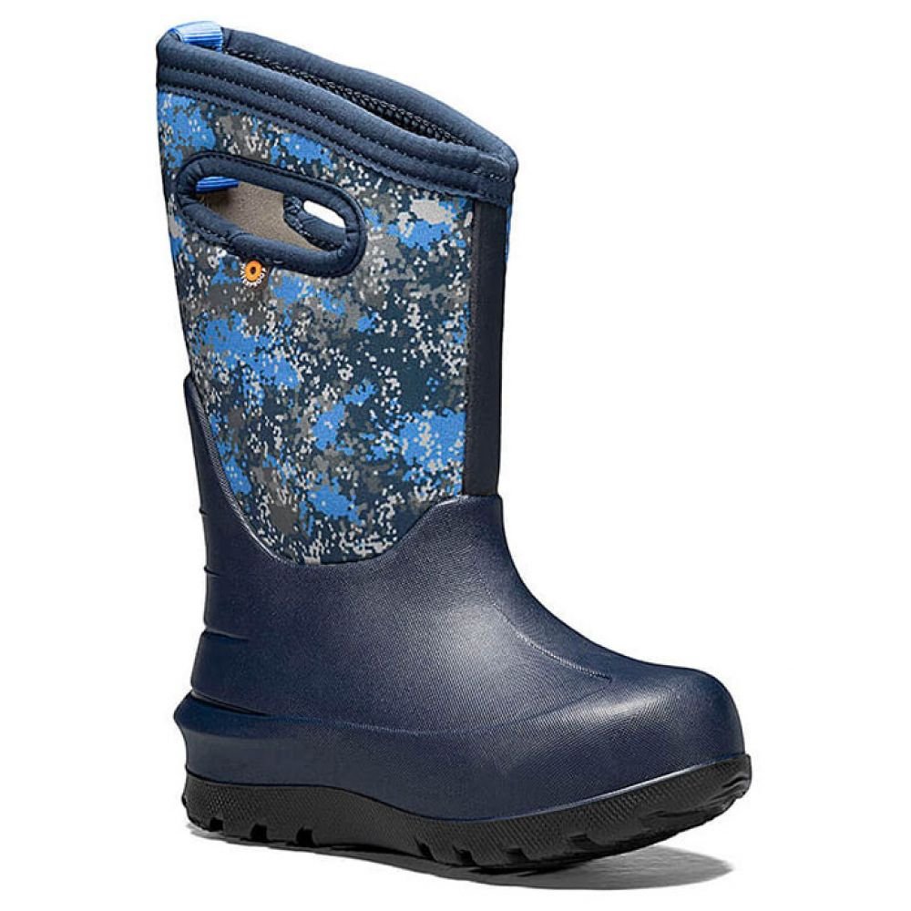 Bogs Kids Neo-Classic Micro Camo in Dark Blue Multi - Getoutside Shoes