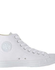 Converse Chuck Taylor All Star Leather High Top in White Monochrome