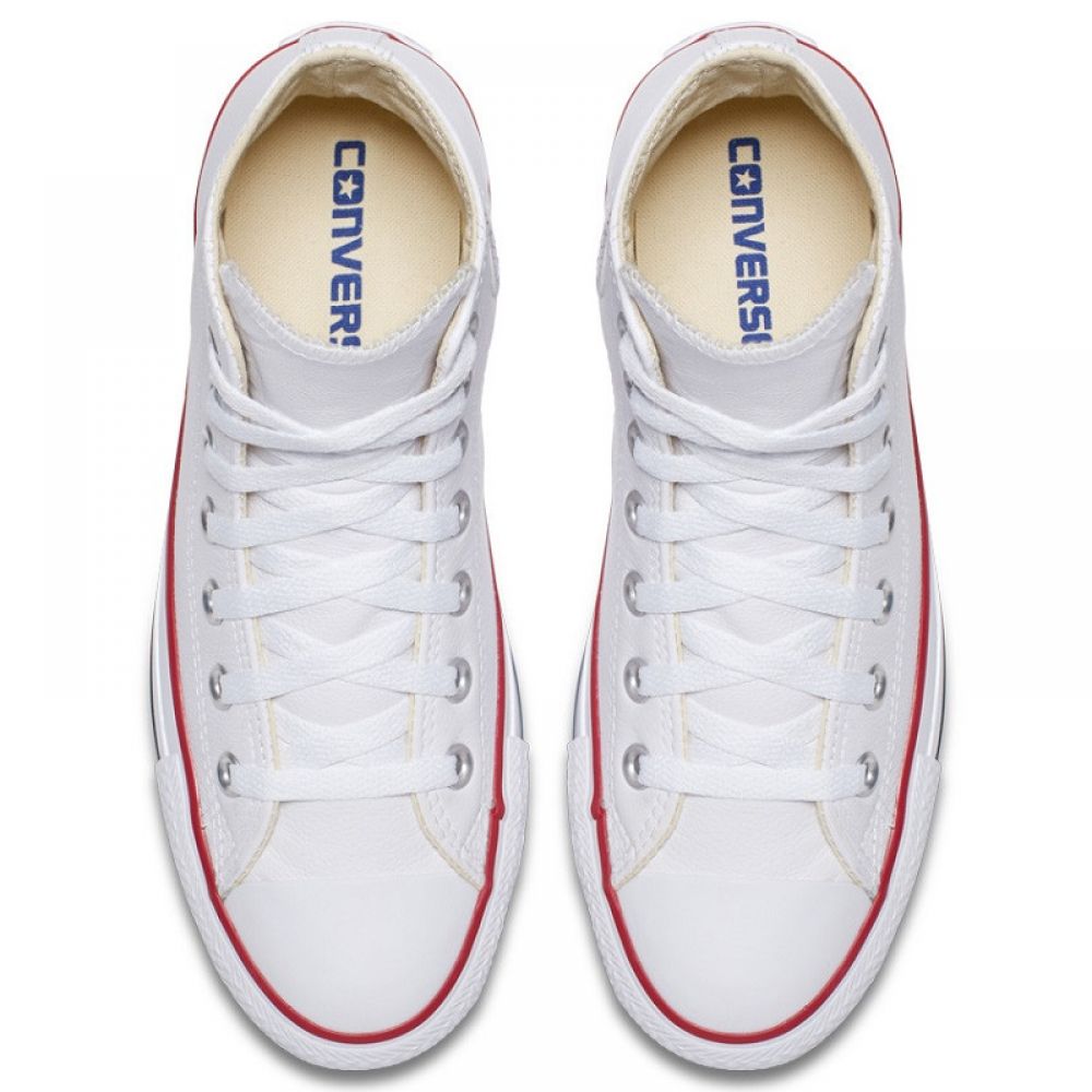 Converse Chuck Taylor All Star Leather High Top in Optic White