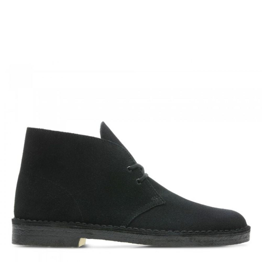 Clarks Men's Desert Boot in Black Suede - Getoutside Shoes