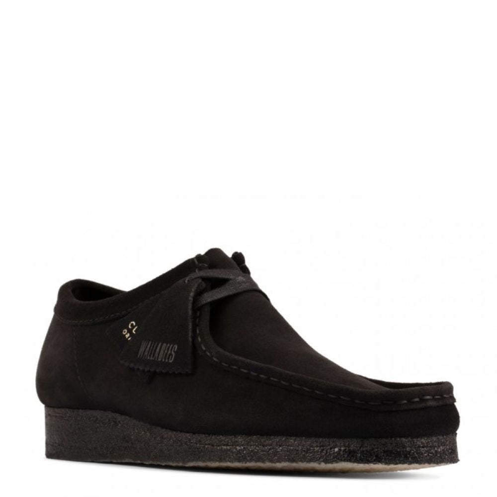 Clarks Men's Wallabee in Black Suede - Getoutside Shoes