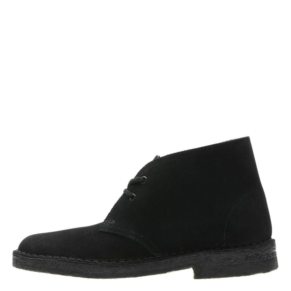 Clarks Women's Desert Boot in Black Suede (not online) - Getoutside Shoes