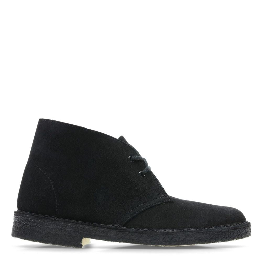 Clarks Women's Desert Boot in Black Suede (not online) - Getoutside Shoes