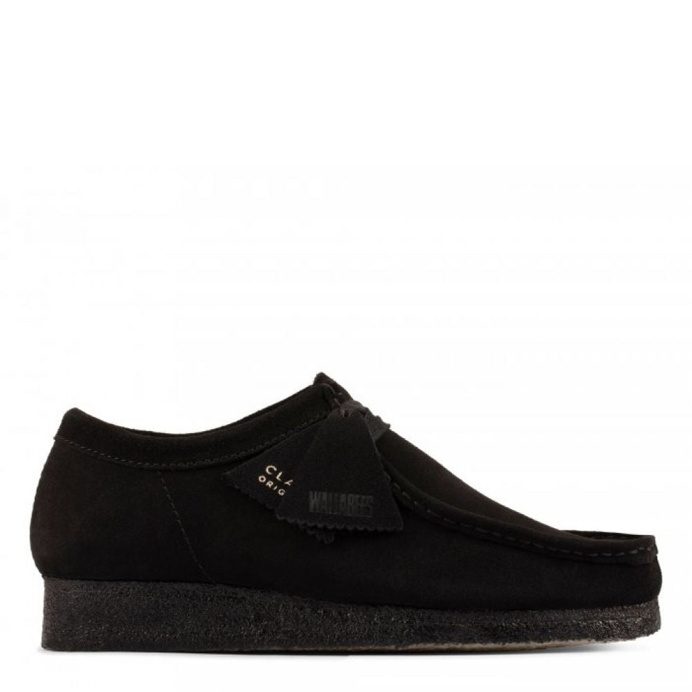 Clarks Women's Wallabee in Black Suede - Getoutside Shoes
