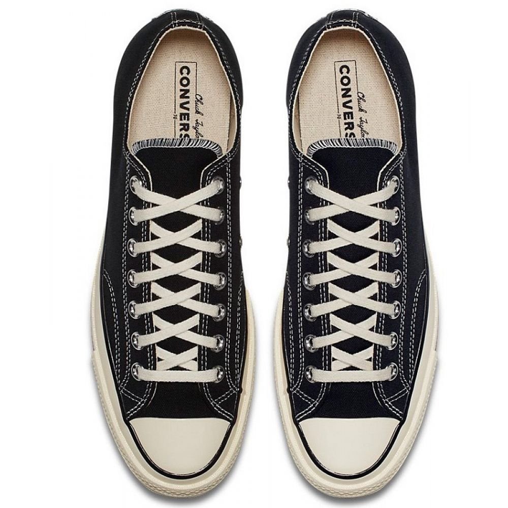 Converse Chuck 70 Low in Black/Egret/White - Getoutside Shoes