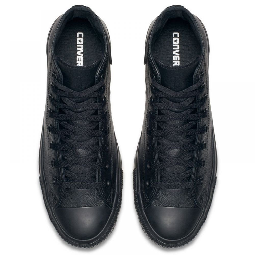 Converse Chuck Taylor All Star Leather High Top in Black Monochrome - Getoutside Shoes