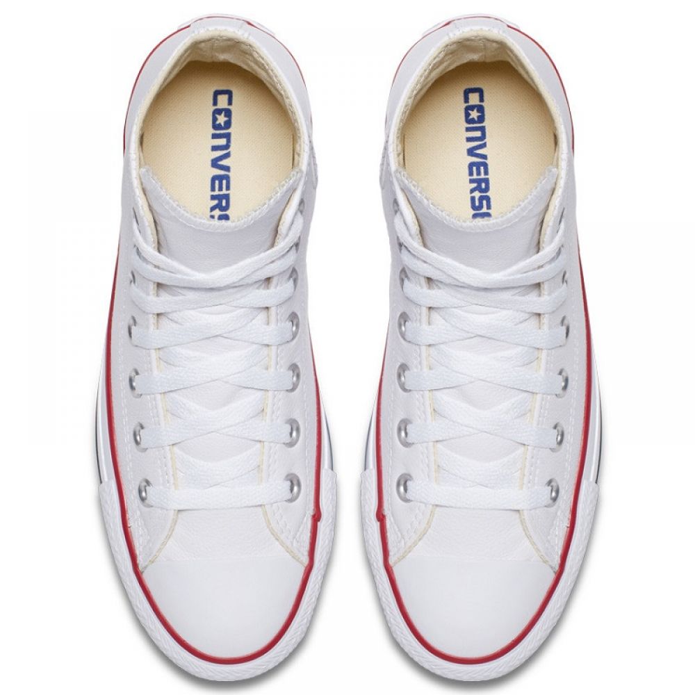 Converse Chuck Taylor All Star Leather High Top in Optic White - Getoutside Shoes