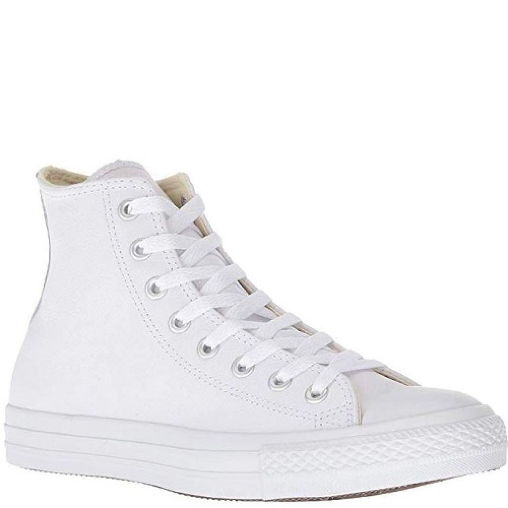 Converse Chuck Taylor All Star Leather High Top in White Monochrome - Getoutside Shoes