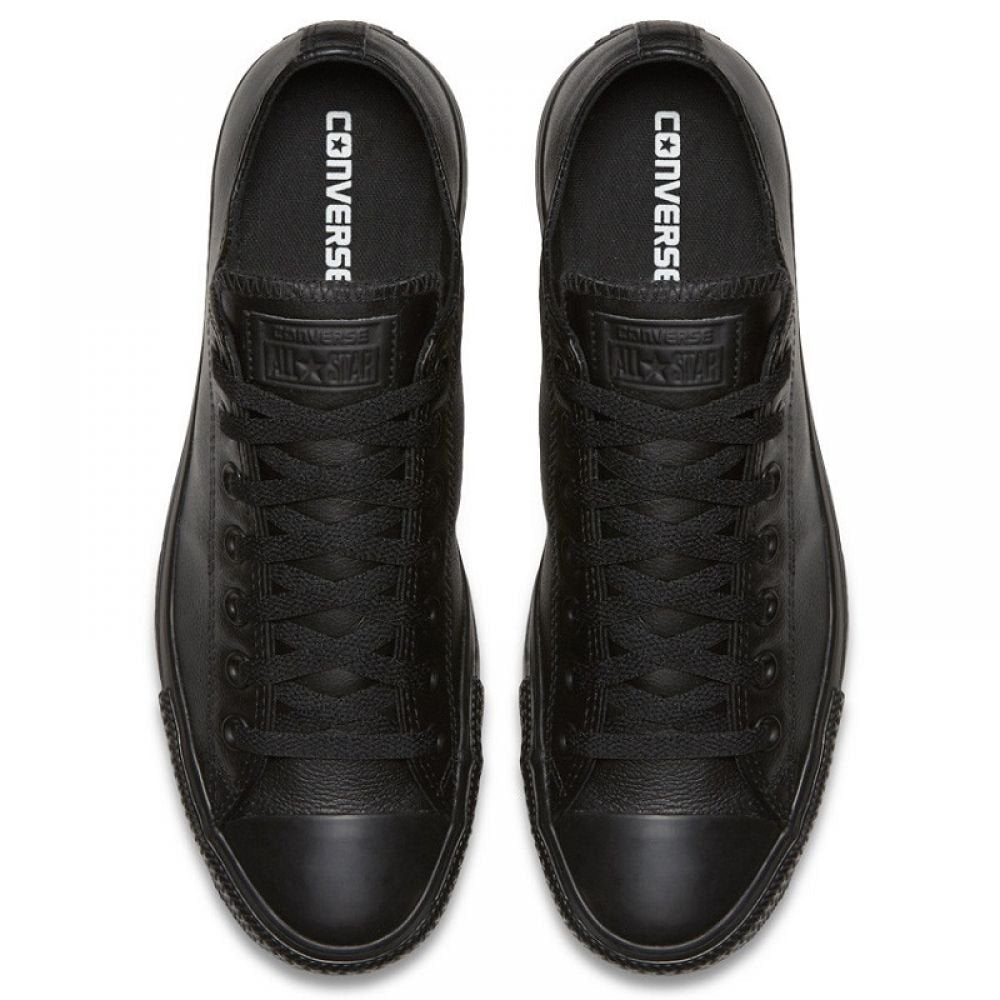 Converse Chuck Taylor All Star Leather Low Top in Black Monochrome - Getoutside Shoes