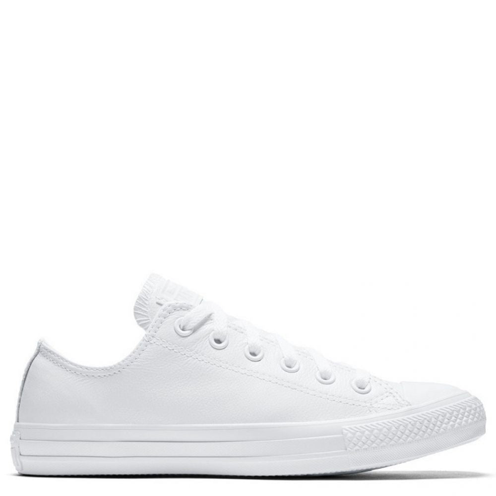 Converse Chuck Taylor All Star Mono Leather Low Top in White Monochrome - Getoutside Shoes