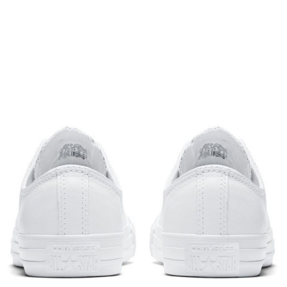 Converse Chuck Taylor All Star Mono Leather Low Top in White Monochrome - Getoutside Shoes